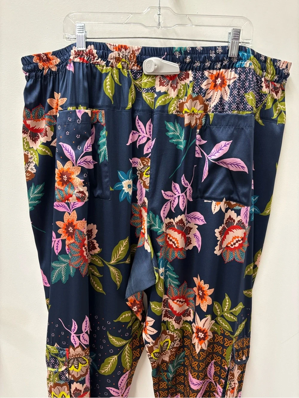 Johnny Was Delfino Kelly Navy Floral Wide-Leg Pants